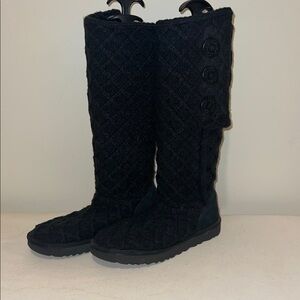 UGG Black Cable Knit Boots